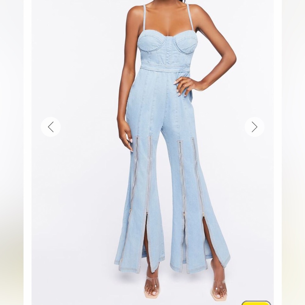 Denim jumpsuit/ 90s costume FUBU jersey